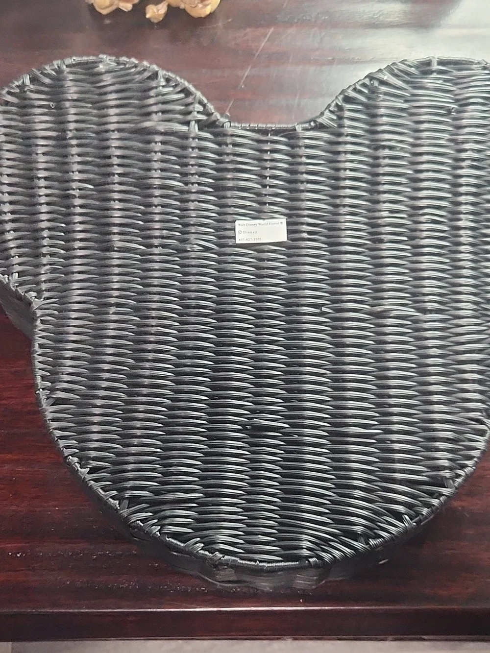 Disney Black Woven Mickey-Shaped Basket
